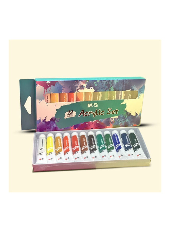 M&G Acrylic Paints - Set Of 12Pcs multicolour