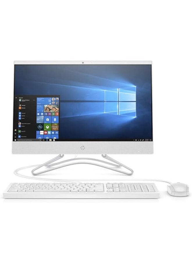إتش بي - الكمبيوتر المكتبي الشامل 200G4 بشاشة مقاس 21.5 بوصة، ومعالج كور i3 10110U، وذاكرة رام 4 جيجابايت، ومحرك أقراص صلبة‏ 1 تيرابايت، وبطاقة رسومات إنتل بدقة فائقة الوضوح، الإصدار العالمي اللغة الإنجليزية أبيض - Image 1