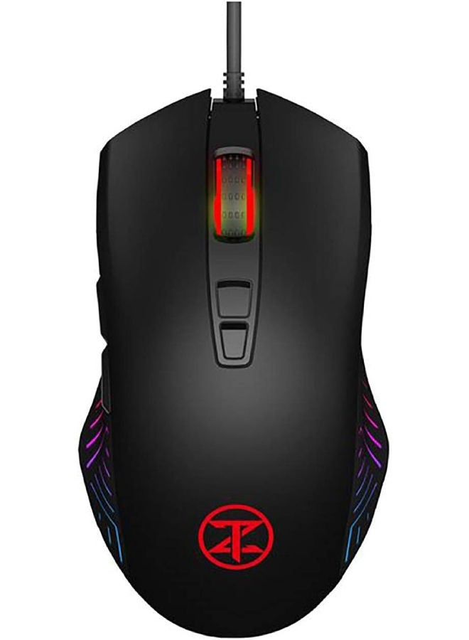 Techno Zone V70 Mouse Multi Gaming Programmable 7 Button 5000 DPI Speed and RGB LED Lights 6600 Fps - Black  - Image 1