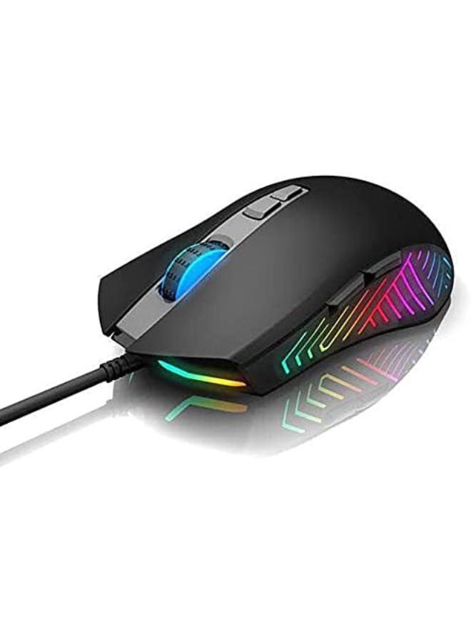 Techno Zone V70 Mouse Multi Gaming Programmable 7 Button 5000 DPI Speed and RGB LED Lights 6600 Fps - Black  - Image 3