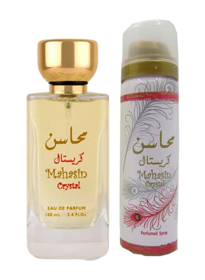 Lattafa Mahasin Crystal EDP With FREE Deodorant Inside 100ml  - Image 1