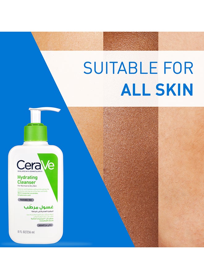 CeraVe Hydrating Cleanser For Normal To Dry Skin With Hyaluronic Acid 236ml - Image 5