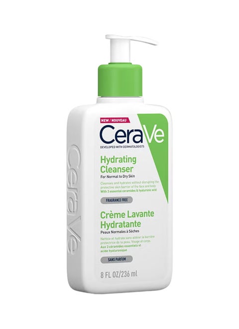 Hydrating Cleanser For Normal To Dry Skin With Hyaluronic Acid white 236ml