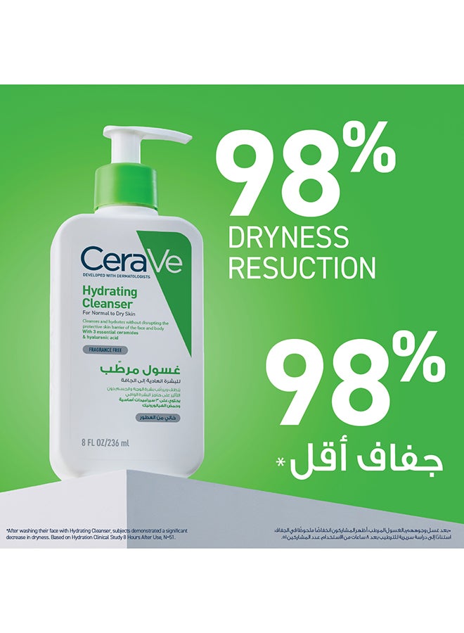 CeraVe Hydrating Cleanser For Normal To Dry Skin With Hyaluronic Acid white 236ml - Image 5