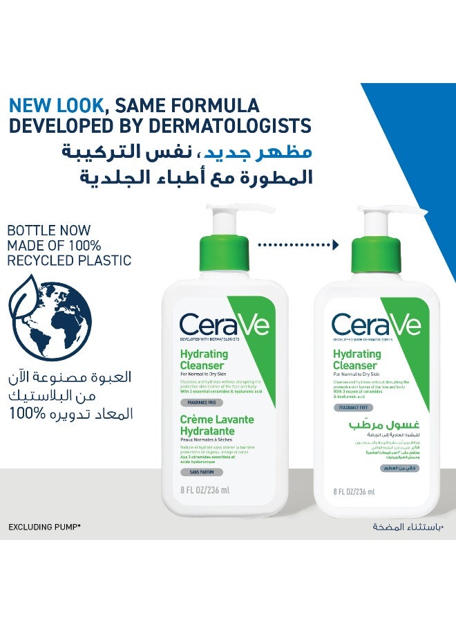CeraVe Hydrating Cleanser for Normal to Dry Skin with Hyaluronic Acid 236ml white 236ml - Image 4