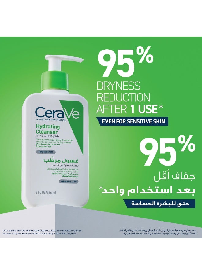 CeraVe Hydrating Cleanser For Normal To Dry Skin With Hyaluronic Acid white 236ml - Image 4