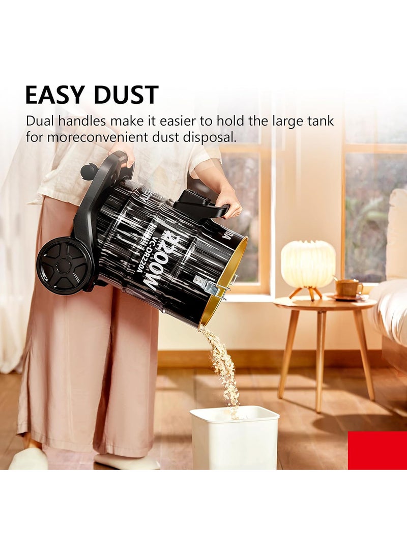 Toshiba - Vacuum Cleaner 22 L, Blowing Function, Pull Handle On Dust Tank, Precise & Adjustable Airflow 22 L 2200 W VC-DR220ABF(G) Black/Grey - Image 1