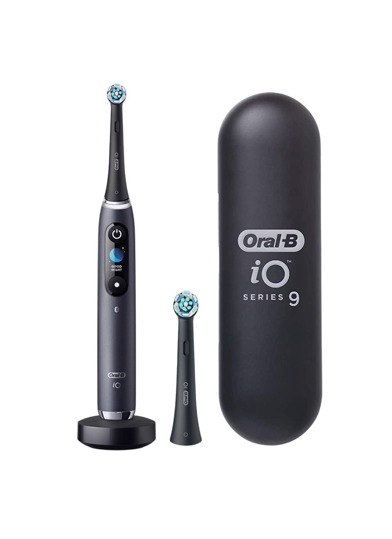 Oral-B iO Series 9 Rechargeable Electric Toothbrush Set, Black Onyx, with Interactive Display Screen, Smart Pressure Sensor & Magnetic Charger, 1 Set Black - Image 1