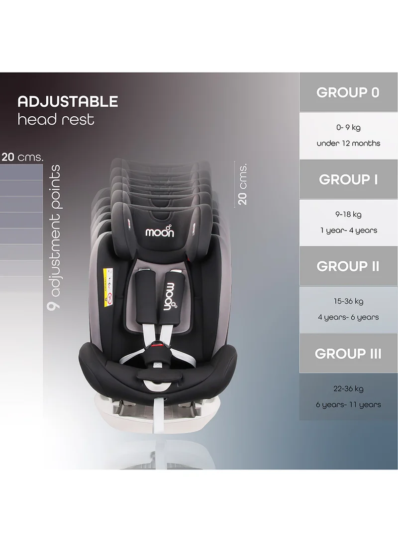 مون Melhor Booster Car Seat – Group 0/1/2/3 ISOFIX Convertible Seat for Kids, Infants And Toddlers (0M–11 Years, Up to 36kg) – Black