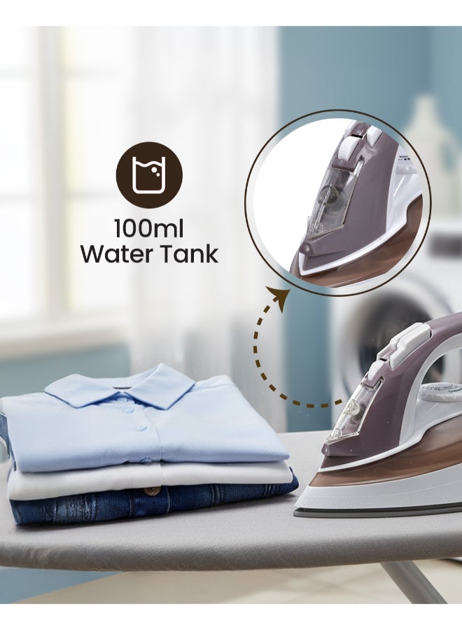 Olsenmark Steam Iron, Dry/Steam Adjustable Steam, Non Stick Coating Soleplate, 100ml Water Tank, Light Weight 100 ml 1600 W OMSI1828 Multicolour - Image 4