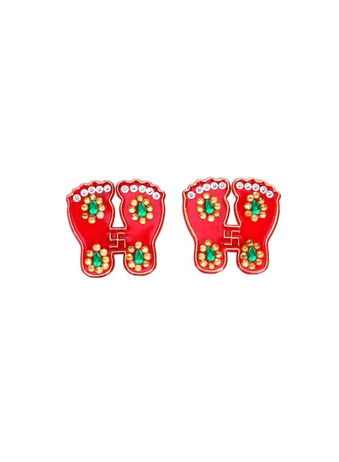 Madhoor 2-Piece Shub Labh Feet Pair Multicolour 5cm - Image 2