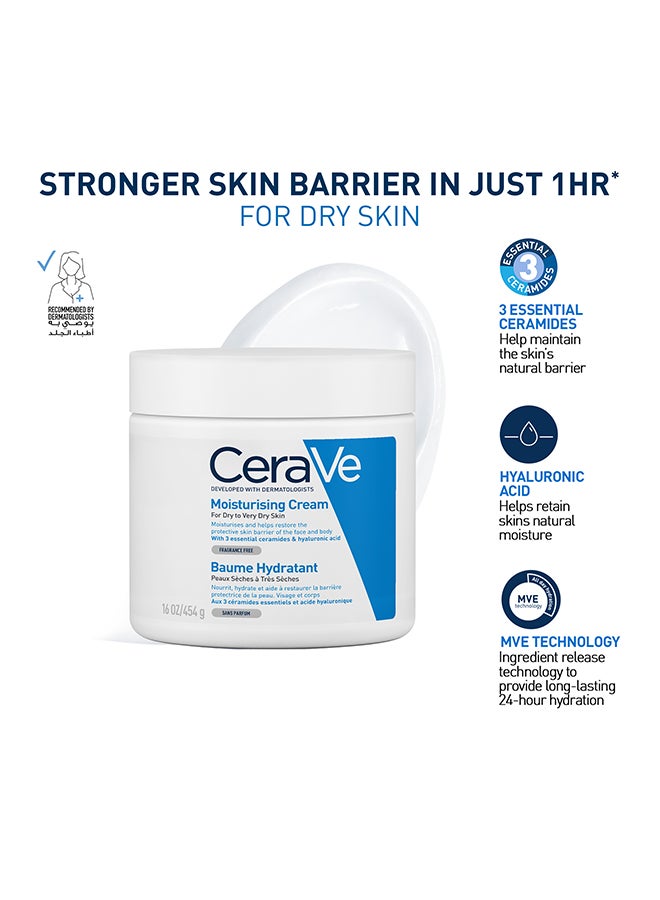 سيرا في كريم مرطّب للبشرة الجافة مع حمض الهيالورونيك 454جرام - Image 1