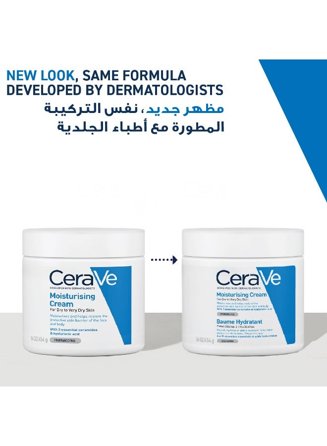 CeraVe Moisturising Cream For Dry To Very Dry Skin 3 Essential Ceramides 454grams - Image 3