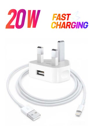 2 in 1 Pack of Apple 5W USB Power Adapter and Lightning USB Cable 1m white - pnsku/N51090546A/45/_/1738266622/ff1c53be-dfa9-4bf5-9589-5a2395328594