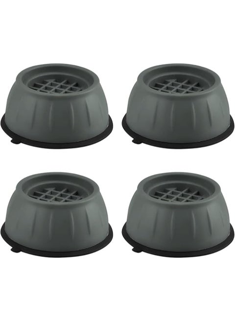 4-Piece Washing Machine Feet Pads Black 10x10x4cm