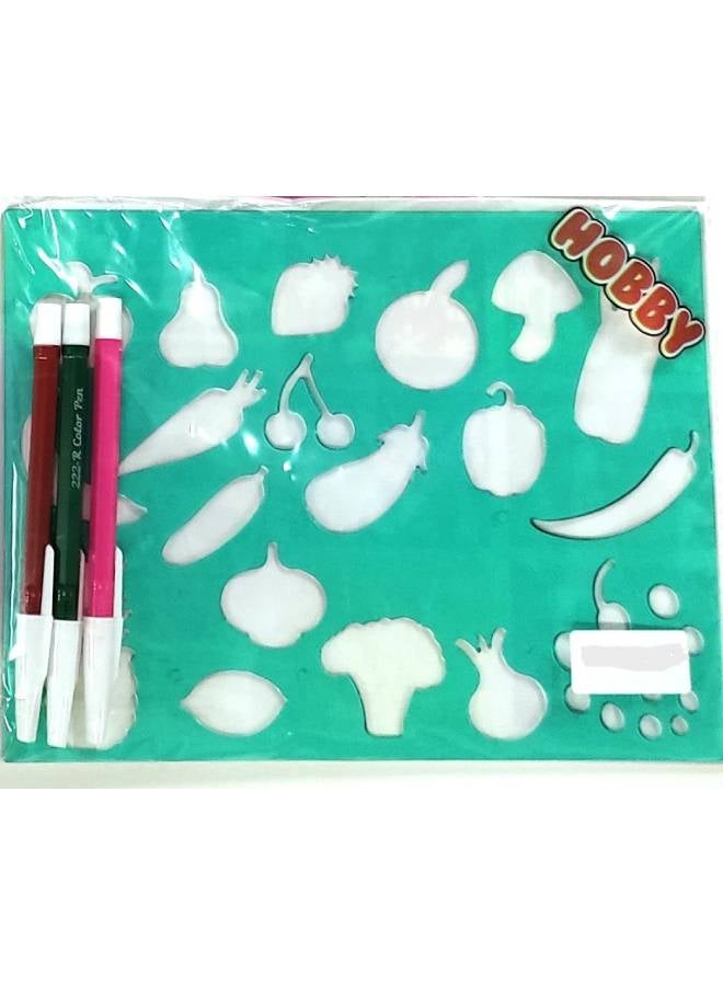 ARK - Ark drawing & painting template +3 pcs clor pen 053-4 Green - Image 1