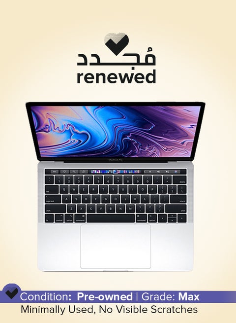 Renewed - MacBook Pro Touch Bar Laptop With 13.3-Inch Retina Display, Core i5 with 1.4GHz Quad Core Processor/8GB RAM/256GB SSD/Intel Iris Plus Graphics 645/English Keyboard 2019 Silver