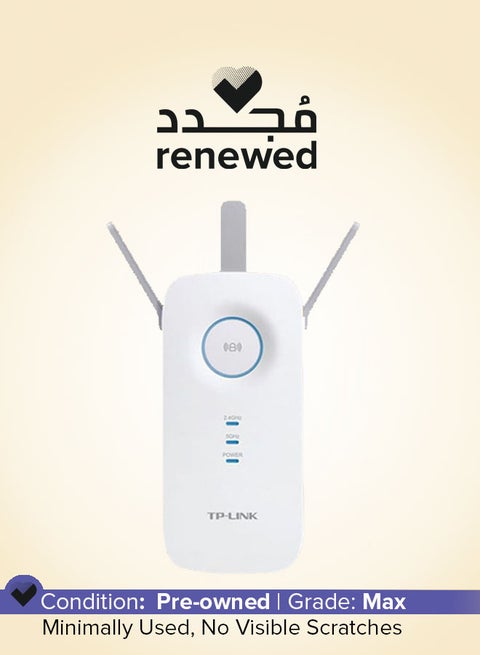 مُجدد - أداة تمديد نطاق الواي فاي طراز AC1750 RE450 أبيض