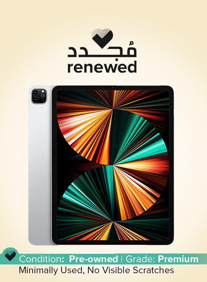 ابل  Renewed - iPad Pro 2021 (5th Gen) 12.9-Inch M1 Chip 128GB Wi-Fi Silver With Facetime - Image 1