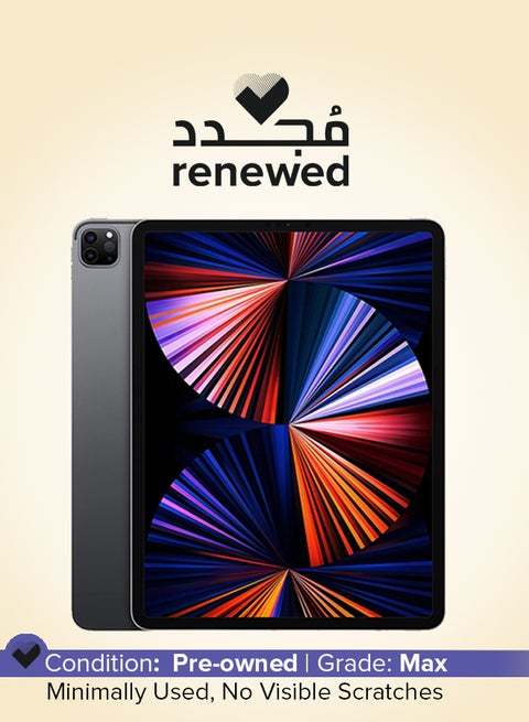 Renewed - iPad Pro 2021 (5th Gen) 12.9-Inch M1 Chip 128GB Wi-Fi Space Gray With Facetime