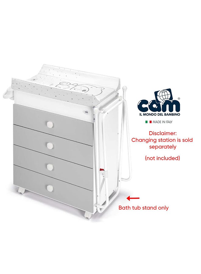 Cam حامل حمام الطفل قابل للطي، خفيف الوزن للرضع/الأطفال/الرضع، حامل قابل للطي، حامل حوض الاستحمام، حامل سهل الطي، حامل حمام حديثي الولادة - أبيض - Image 5