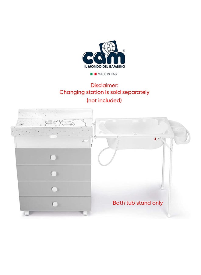 Cam حامل حمام الطفل قابل للطي، خفيف الوزن للرضع/الأطفال/الرضع، حامل قابل للطي، حامل حوض الاستحمام، حامل سهل الطي، حامل حمام حديثي الولادة - أبيض - Image 4