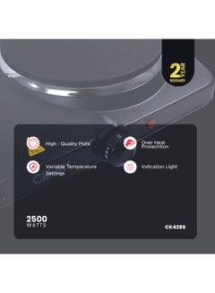 Clikon Hot Plate Double 2500 W CK4286 Black  - Image 5