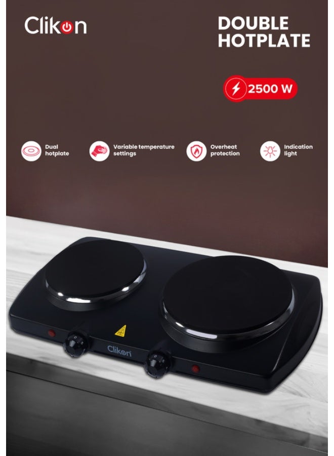 Clikon Hot Plate Double 2500 W CK4286 Black - Image 1