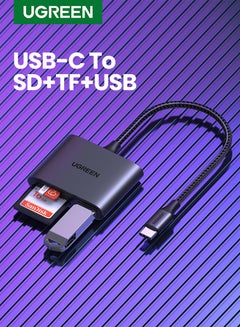 Ugreen SD Card Reader USB C With USB A Port For iPhone 16 Series Micro SD Memory Card Adapter Compatible With SD TF Micro SD Card For iPhone16 15 Samsung S24 S23 Ultra SLR Camera Mouse Keyboard Flash Drive Grey  - Image 1