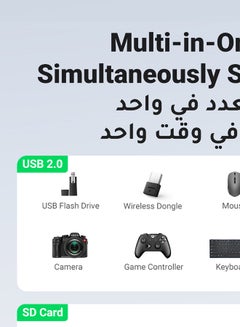 Ugreen SD Card Reader USB C With USB A Port For iPhone 16 Series Micro SD Memory Card Adapter Compatible With SD TF Micro SD Card For iPhone16 15 Samsung S24 S23 Ultra SLR Camera Mouse Keyboard Flash Drive Grey  - Image 2