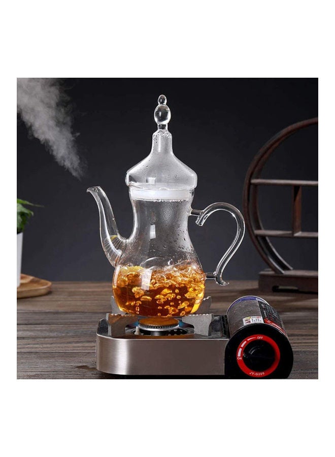 Lushh Heat Resistant Borosilicate Arabic Style Glass Teapot Clear 1000ml - Image 3