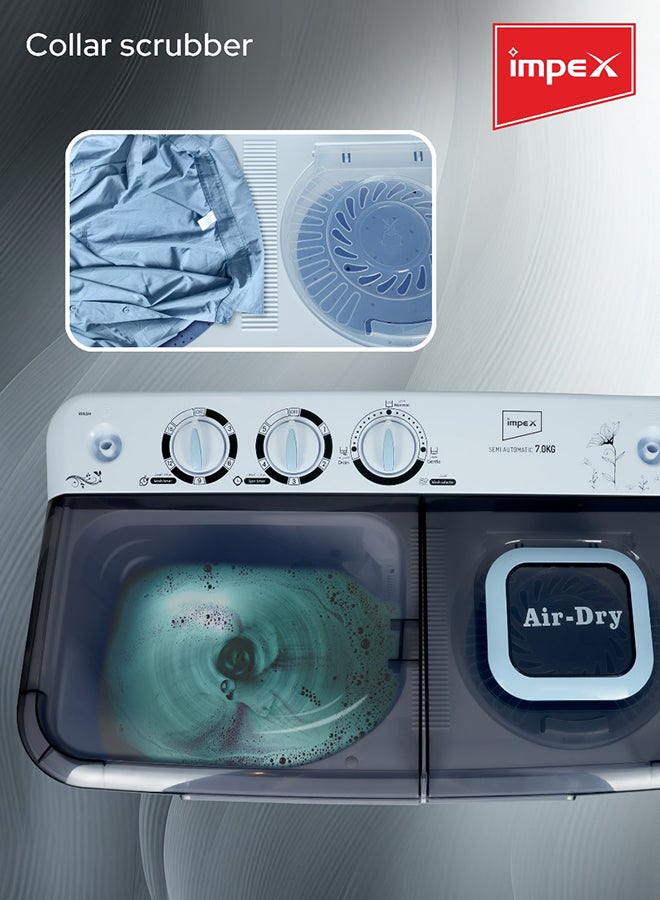 Impex - Impex WM 4204 7KG Semi Automatic Washing Machine 7 kg 350 kW WM 4204 White/Black - Image 1