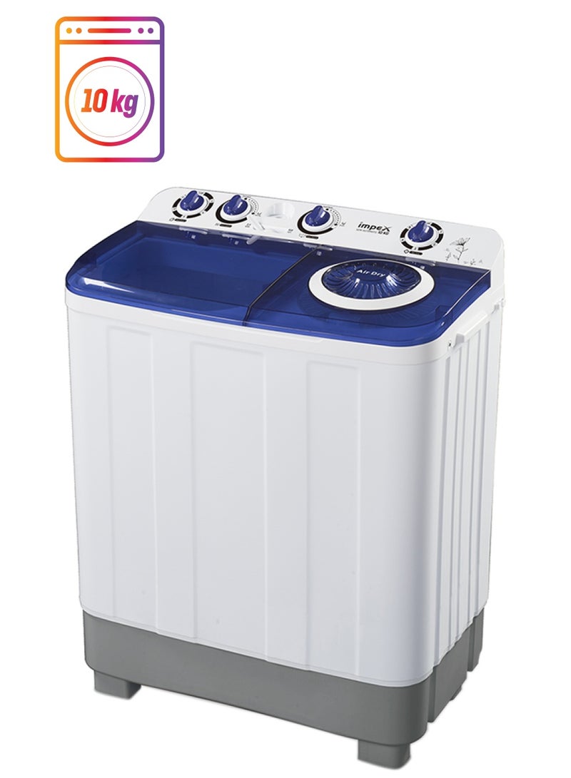 إمبكس - غسَّالة إمبكس نصف أوتوماتيكية سعة 10 كجم طراز WM 4204 10 kg 380 W WM 4202 أبيض ورمادي - Image 1