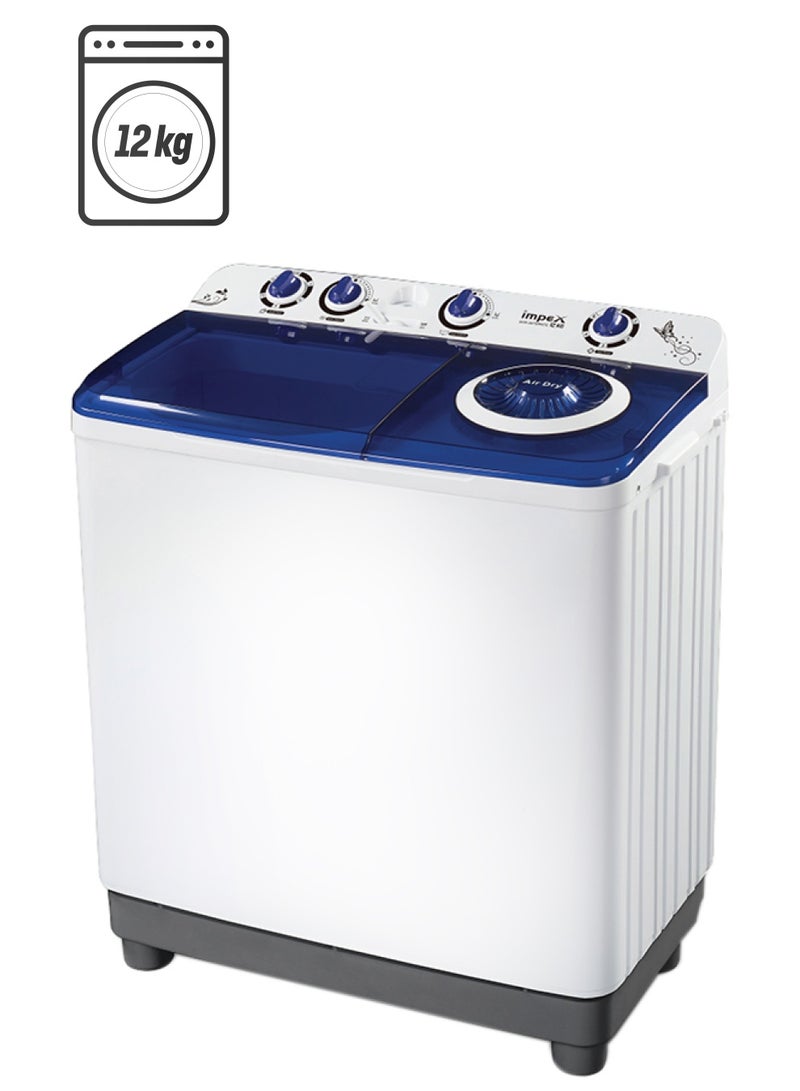 Impex WM 4205 12KG Semi Automatic Washing Machine 12 kg 420 W WM 4205 White/Blue/Grey - pnsku/N51197231A/45/_/1740992082/7afa2f08-a06e-4948-8f58-60f6fdb0c289