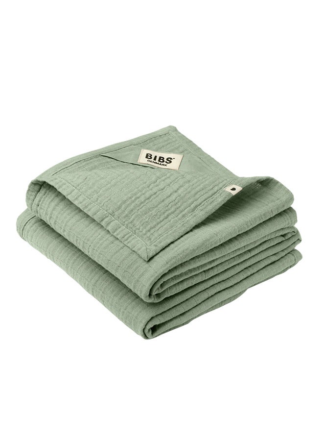 BIBS Pack Of 2 Muslin Organic Cotton Cloth, 70x70 cm, Sage 
