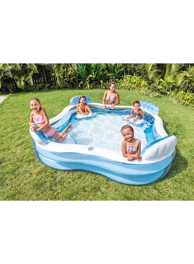 Intex Family Lounge Pool with Seats – Square Design, 990L Capacity – 229x229x66 cm