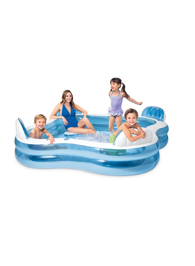 Intex Family Lounge Pool with Seats – Square Design, 990L Capacity – 229x229x66 cm