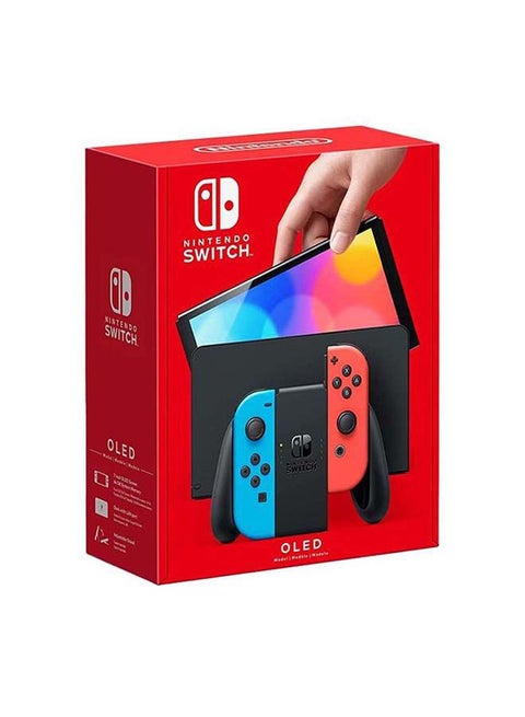سويتش بشاشة OLED إصدار (2021) - بذراع تحكم جوي كون بلون أزرق نيون وأحمر (إصدار عالمي)