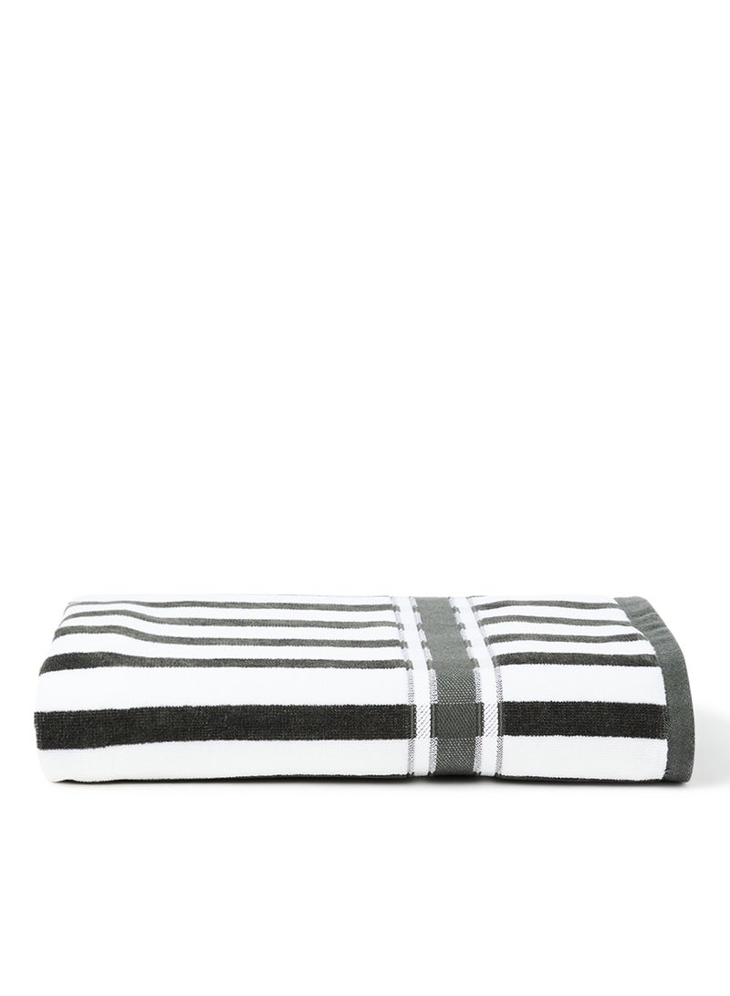 White Rose 100%  COTTON YARN DYED MULTI COLOR STRIPE LUXURY 500 GSM HIS AND HER SUPER COOL BATH SHEET 80X160 cm DARK GREEN DARK GREEN 80X160cm  - Image 1