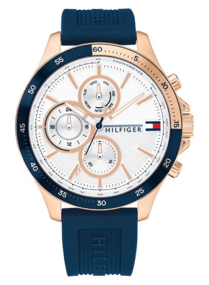 TOMMY HILFIGER Men's Rubber Chronograph Watch 1791778 - Image 1