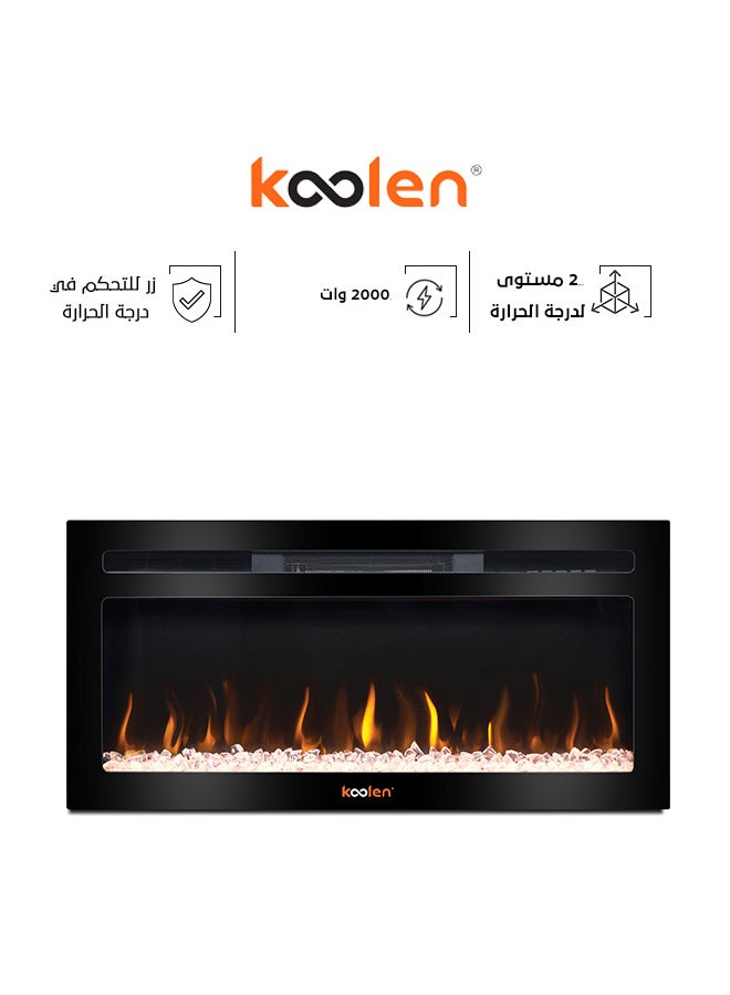 KOOLEN LED Fireplace Heater With Bluetooth And Speaker 2000 W 807102036 Black - Image 1