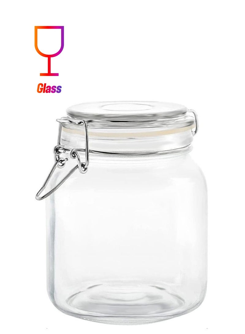 AIWANTO Glass Canister Storage Jar Clear 1000ml - Image 1