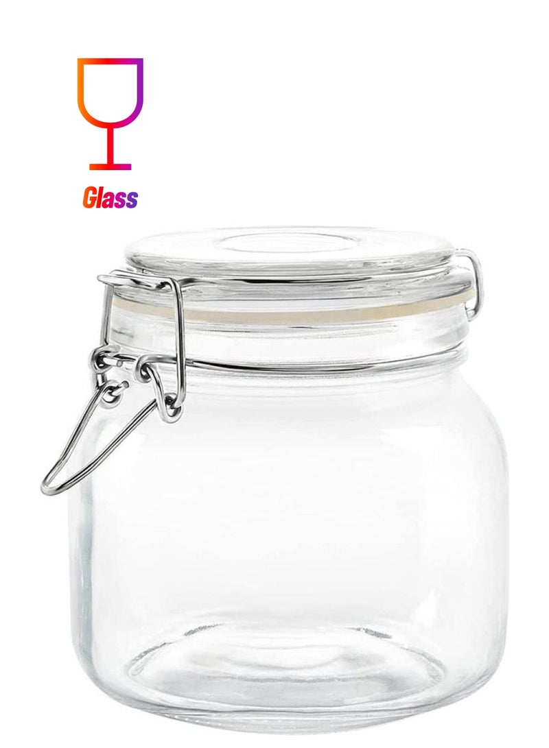 AIWANTO Glass Canister Storage Jar 750ml Clear - Image 1
