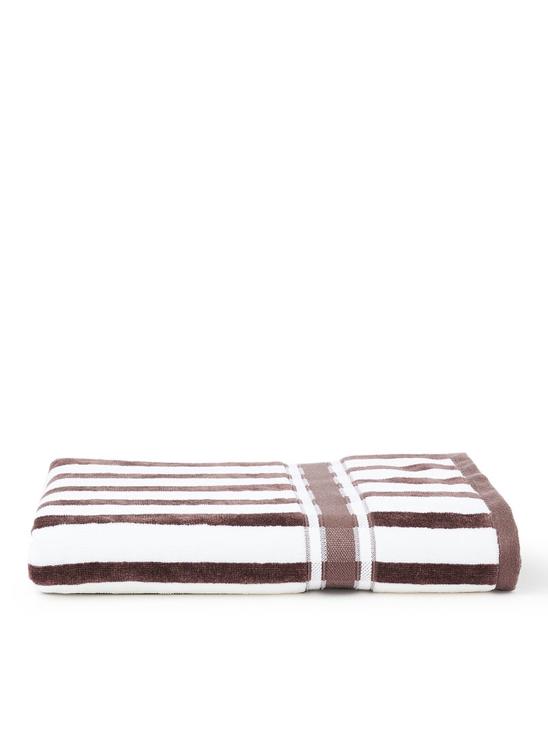White Rose 100%  COTTON YARN DYED MULTI COLOR STRIPE LUXURY 500 GSM HIS AND HER SUPER COOL BATH SHEET 80X160 cm BROWN BROWN 80X160cm  - Image 1