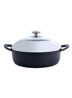 Arshia Die-Cast Double Handle Frying Pan Black and White 32cm 