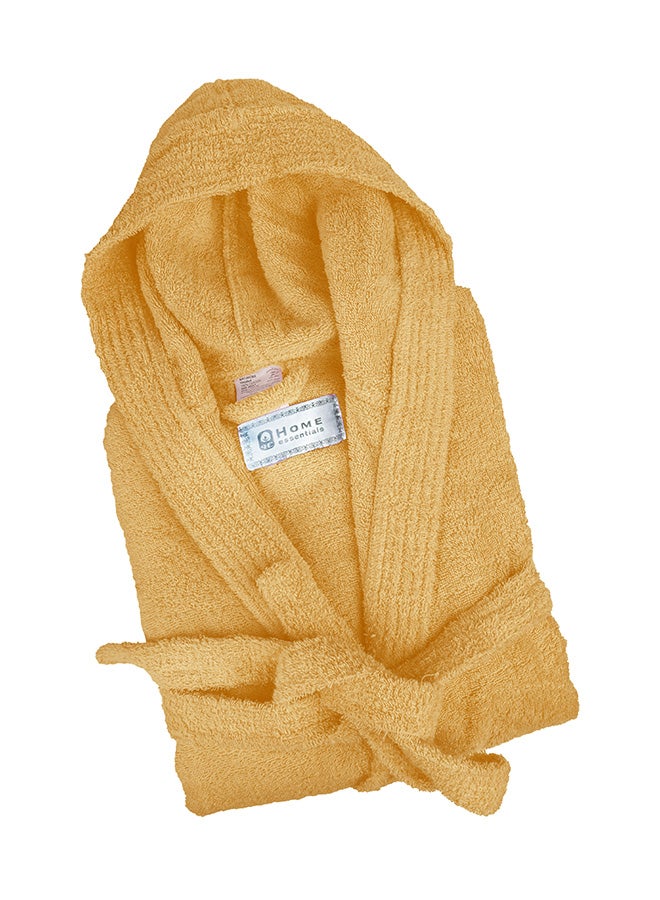 Home Essentials Bliss Casa Unisex Bathrobe 100% Cotton Super Soft Highly Absorbent Bathrobes For Women & Men Perfect for Everyday Use Unisex Adult Light Golden Adult Sizecm