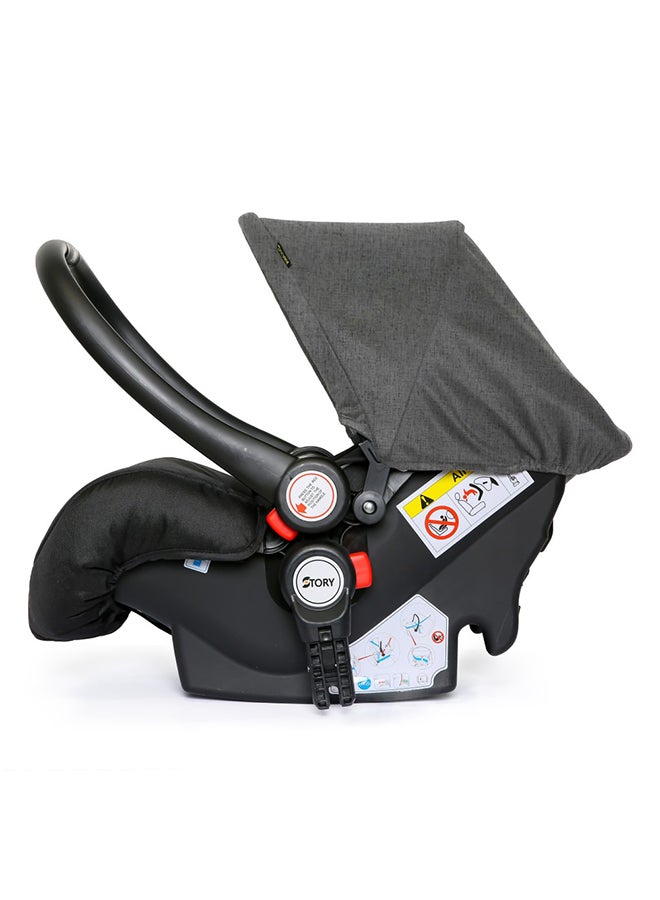 TEKNUM - 3 In1 Pram Stroller Sleeping Bassinet And Extra Wide Seat With Wide Canopy, Spill Proof Mat - Grey - Image 1