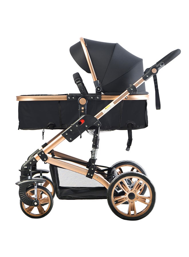 3 In1 Pram Stroller Sleeping Bassinet And Extra Wide Seat With Wide Canopy, Spill Proof Mat - Black - pnsku/N51291965A/45/_/1737965557/45353b05-f905-4494-94dd-c017c16bf7c5