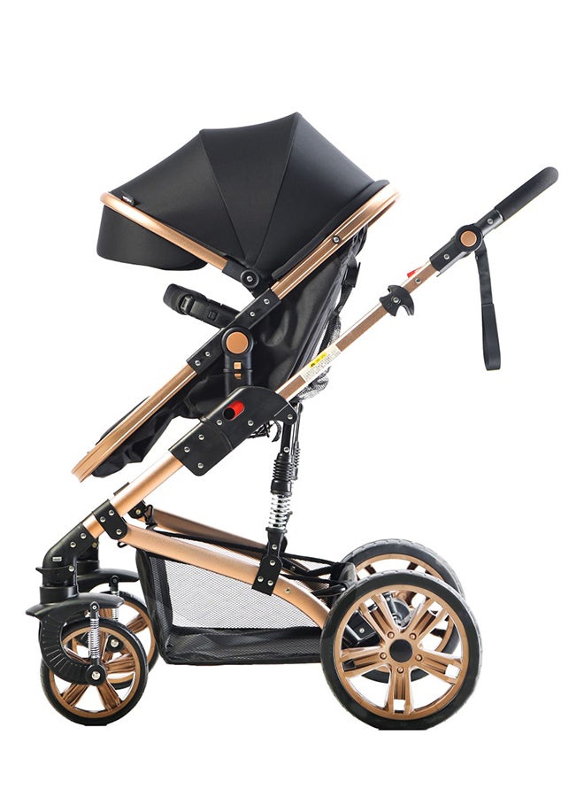 3 In1 Pram Stroller Sleeping Bassinet And Extra Wide Seat With Wide Canopy, Spill Proof Mat - Black - pnsku/N51291965A/45/_/1737965557/558ea9ae-6b8a-4088-bfac-126fa5a7b452