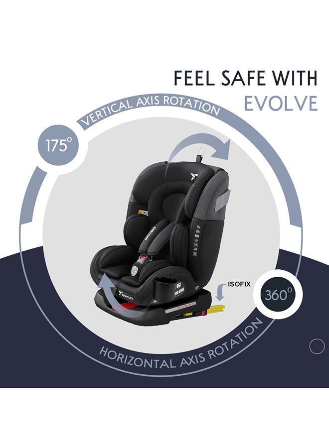 Evolve 360° Car Seat 0 - 12Yrs Black With Isofix